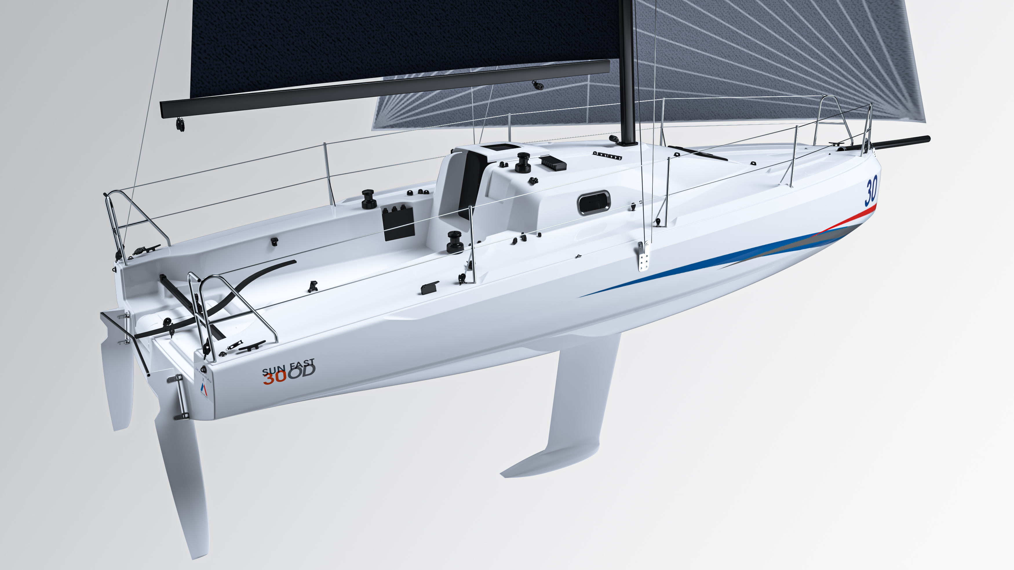 Sun Fast 30 One Design concept drawing, view from stern